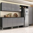 Ver imagem 1 de Armário Cozinha Modulada Completa 298cm Pequim Top Multimóveis Mp3769 Preto/lacca Fumê