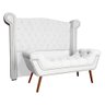Conjunto Sienna Cabeceira e Recamier King 195 Cm Suede Branco - LM DECOR - 1