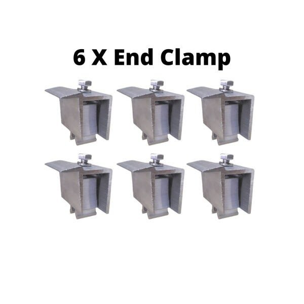 Fixador Z Final para Painéis Solares - End Clamp com 6Un