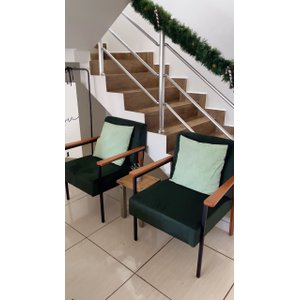 Conjunto de 2 Poltronas Decorativas Fontana Verde