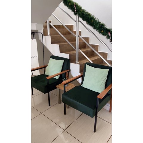 Conjunto de 2 Poltronas Decorativas Fontana Verde