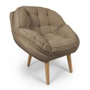 Ver imagem 3 de Kit 2 Poltronas Marcela Bouclê Cappuccino Pés Palito - Pallazio