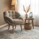 Ver imagem 2 de Kit 2 Poltronas Marcela Bouclê Cappuccino Pés Palito - Pallazio
