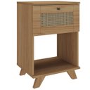 Ver imagem 4 de Mesa de Apoio Cabeceira Lateral Trama - Carvalho / Palha