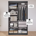 Ver imagem 4 de Guarda-Roupa Solteiro Lisboa 4 Portas 2 Gavetas