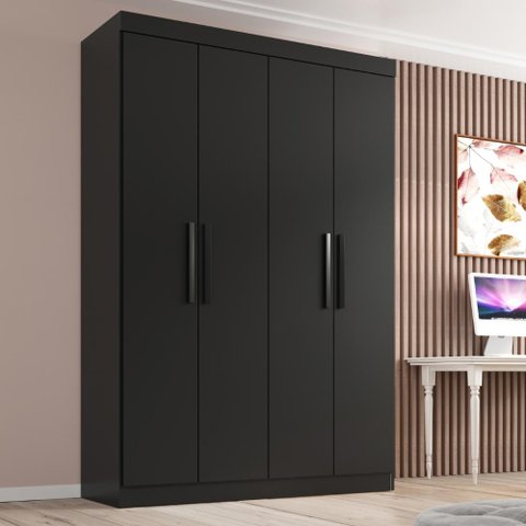 Guarda-Roupa Solteiro Lisboa 4 Portas 2 Gavetas