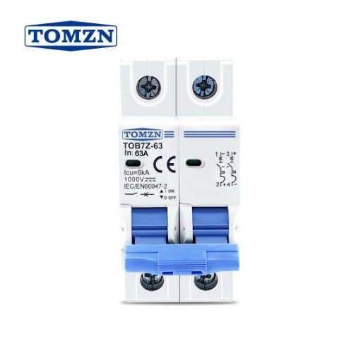 Disjuntor Dc/Cc 63A 1000V Bipolar para Painéis Solar / Baterias