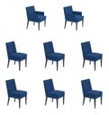 Ver imagem 1 de Kit 6 Cadeiras Germany + 2 Germany Retro Suede Azul Royal Dominic Decor