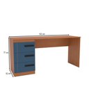 Ver imagem 3 de Mesa para Escritório Lisboa 3 Gavetas Azul Freijó - Politorno