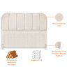 Cabeceira Cama Box Casal 195 Cm Estofada Revestida em Linho Superior - 2