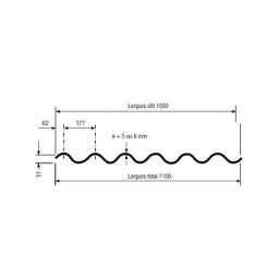 Telha ondulada de fibrocimento 244x110cm 5mm Confibra - 2 Telha ondulada de fibrocimento 244x110cm 5mm Confibra - 2