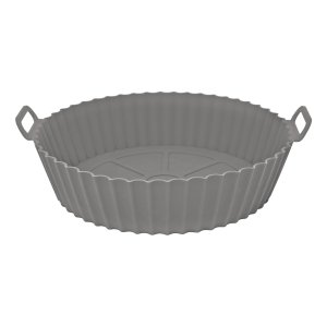 Forma Silicone Redonda Grey para Air Fryer Cozinha Prática