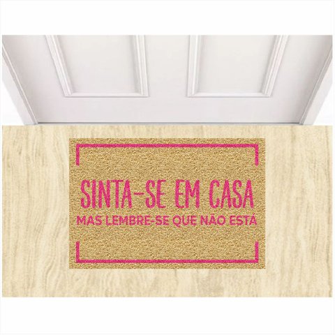 Tapete Vinil Divertido Sinta Se em Casa 60x40 Cm Variaçoes.:bege