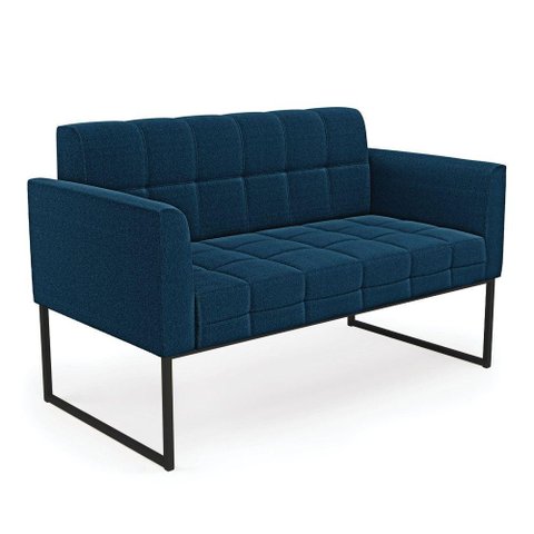 Sofá Namoradeira 2 Lugares Industrial Preto Elisa Bouclê D03 - D'Rossi Cor Azul
