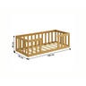Cama Infantil Montessoriana com Grade Madeira Luxo Quarto da Criança Cercado com Colchão Cor Nature - 4