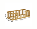 Ver imagem 4 de Cama Infantil Montessoriana com Grade Madeira Luxo Quarto da Criança Cercado com Colchão Cor Nature