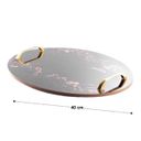 Ver imagem 1 de Bandeja Decorativa em Madeira 40x30 Oval Mármore