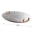 Ver imagem 1 de Bandeja Decorativa em Madeira 40x30 Oval Mármore