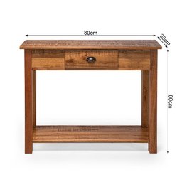 Aparador Mesa Rústico Decorativo em Madeira Maciça Bh 80cm - Natural - 3