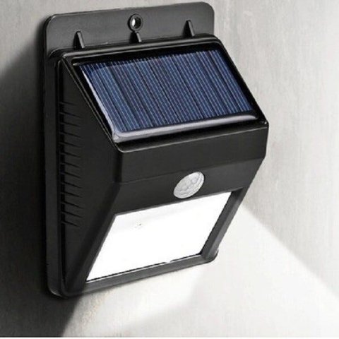 Luminária Led Parede Solar Jardim Externa