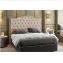 Ver imagem 1 de Cabeceira para Cama Box Queen Alice Linho Bege Qualé Qualé