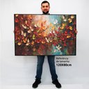 Ver imagem 2 de Quadro Decorativo Floral Luxo Primavera em Pinceladas em Tela Canvas Tacolado Borda Infinita 80 X 12