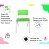 Kit 2 Cadeiras Infantil Iso Verde-limão Brinquedoteca Escolas Ecomhome - 7