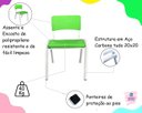 Ver imagem 7 de Kit 2 Cadeiras Infantil Iso Verde-limão Brinquedoteca Escolas Ecomhome