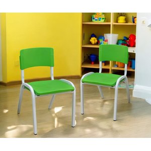 Kit 2 Cadeiras Infantil Iso Verde-limão Brinquedoteca Escolas Ecomhome