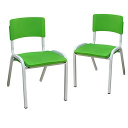Kit 2 Cadeiras Infantil Iso Verde-limão Brinquedoteca Escolas Ecomhome - 2