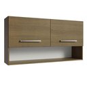 Ver imagem 1 de Armário Aéreo Cozinha 105cm 2 Portas 1 Nicho Rustic Emilly Madesa