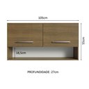 Ver imagem 3 de Armário Aéreo Cozinha 105cm 2 Portas 1 Nicho Rustic Emilly Madesa