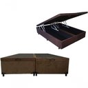 Ver imagem 3 de Cama Box Baú Queen Bipartido Suede 42x158x198 Marrom