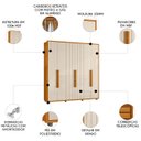 Ver imagem 3 de Guarda Roupa Casal 230cm com 6 Portas Barok Off/cinamomo Z10 - Mpozenato