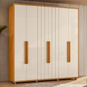 Ver imagem 2 de Guarda Roupa Casal 230cm com 6 Portas Barok Off/cinamomo Z10 - Mpozenato