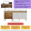 Ver imagem 5 de Kit Balcão de Cozinha para Pia e Balcão para Cooktop/Forno 190cm Veneza Multimóveis MP3777