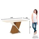 Ver imagem 2 de Mesa de Jantar 160cm Retangular 6 Lugares com Vidro Canto Arredondado Solus Henn - Nature/off White