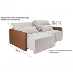 Sofá Boucle Composê San Marino 2,40m Retrátil Reclinável Império Boucle 210 Bege - 6