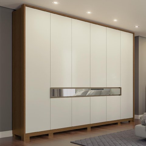 Guarda Roupa Casal 10 Portas Rimo Regência - Jequitibá/offwhite