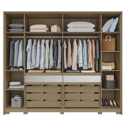 Guarda Roupa Casal 10 Portas Rimo Regência - Jequitibá/offwhite - 2