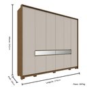 Ver imagem 3 de Guarda Roupa Casal 10 Portas Rimo Regência - Jequitibá/offwhite