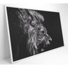 Quadro Leão Preto E Branco 120x80 Cm Adesivo Fotográfico - 3