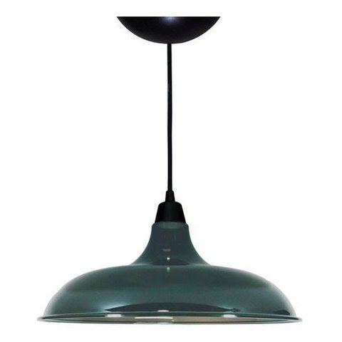 Lustre Luminária Pendente Utron Prato Bedd Estilo Retrô 32cm - Fumé
