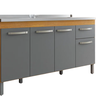 Gabinete 150cm para Pia Multiuso Balcão Cozinha Armário Freijó/grafite - 3