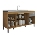 Ver imagem 4 de Gabinete 150cm para Pia Multiuso Balcão Cozinha Armário Freijó/grafite