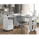Ver imagem 2 de Conjunto de Mesa Para Escritório Estudos Alessa M1 M2 Lukaliam Branco