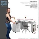 Ver imagem 4 de Conjunto de Mesa Para Escritório Estudos Alessa M1 M2 Lukaliam Branco