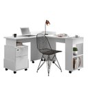 Ver imagem 1 de Conjunto de Mesa Para Escritório Estudos Alessa M1 M2 Lukaliam Branco