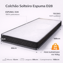 Ver imagem 2 de Colchão Solteiro Espuma D28 Bordado 188x88x12cm Antialérgico