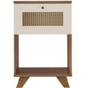 Ver imagem 3 de Mesa de Apoio Lateral e Cabeceira Trama Cinamomo/off White
